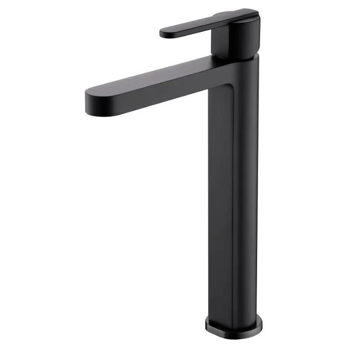 [BDR001-3NG] MONOMANDO LAVABO ALTO ROMA NEGRO MATE
