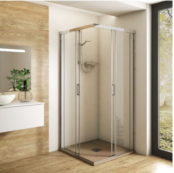 MAMPARA VERTICE - MODELO LAVANDA (CROMO, 80x120 cm)