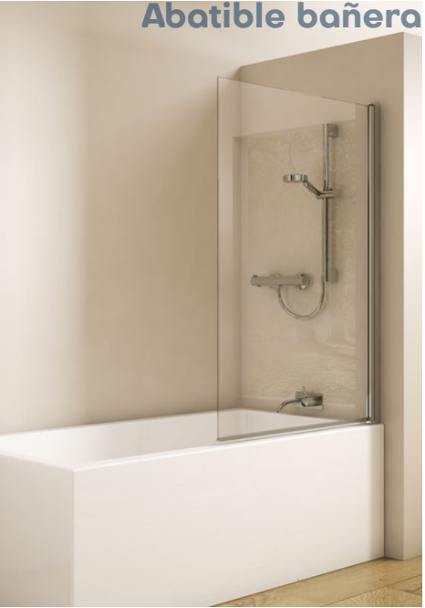 PUERTA ABATIBLE BAÑERA (CROMO, 75 cm)