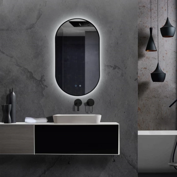 [TOKY022/90NG] ESPEJO DE BAÑO RETROILUMINADO TOKYO (NEGRO MATE)